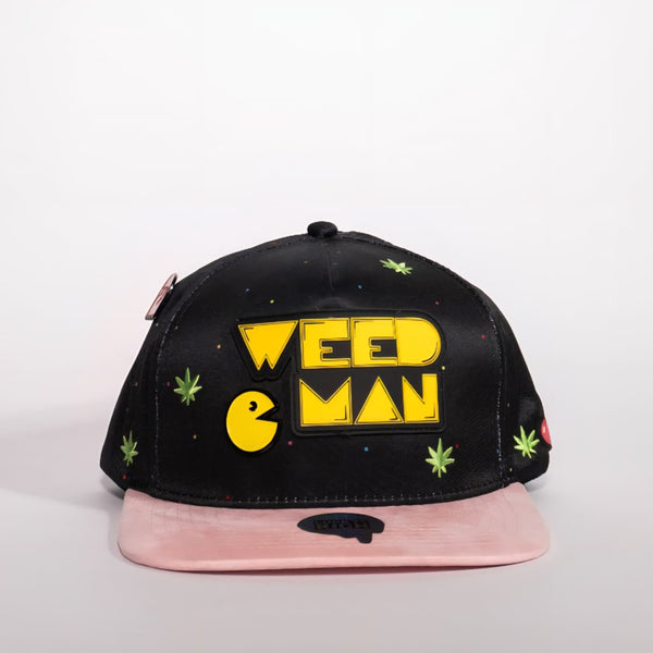 GORRA MR KASH WEEDMAN NEGRO CON ROSA