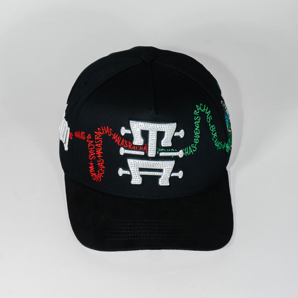 GORRA TOTO HATS MALA-BUENA RACHA V.B.R (VERDE BLANCO Y ROJO) COLABORACION CON TONY AGUIRRE